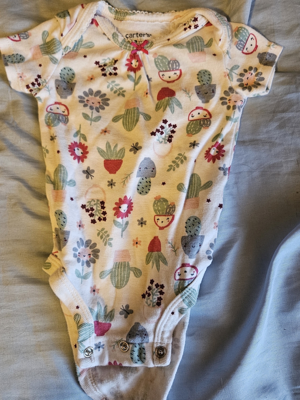 Carter's Pink Floral & Cactus Print Baby One-Piece